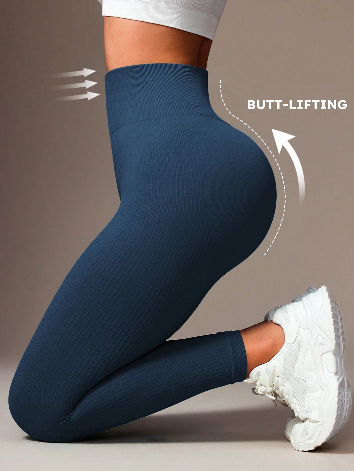 High Waist Butt-Lifting Rib-Knit Seamless Leggings