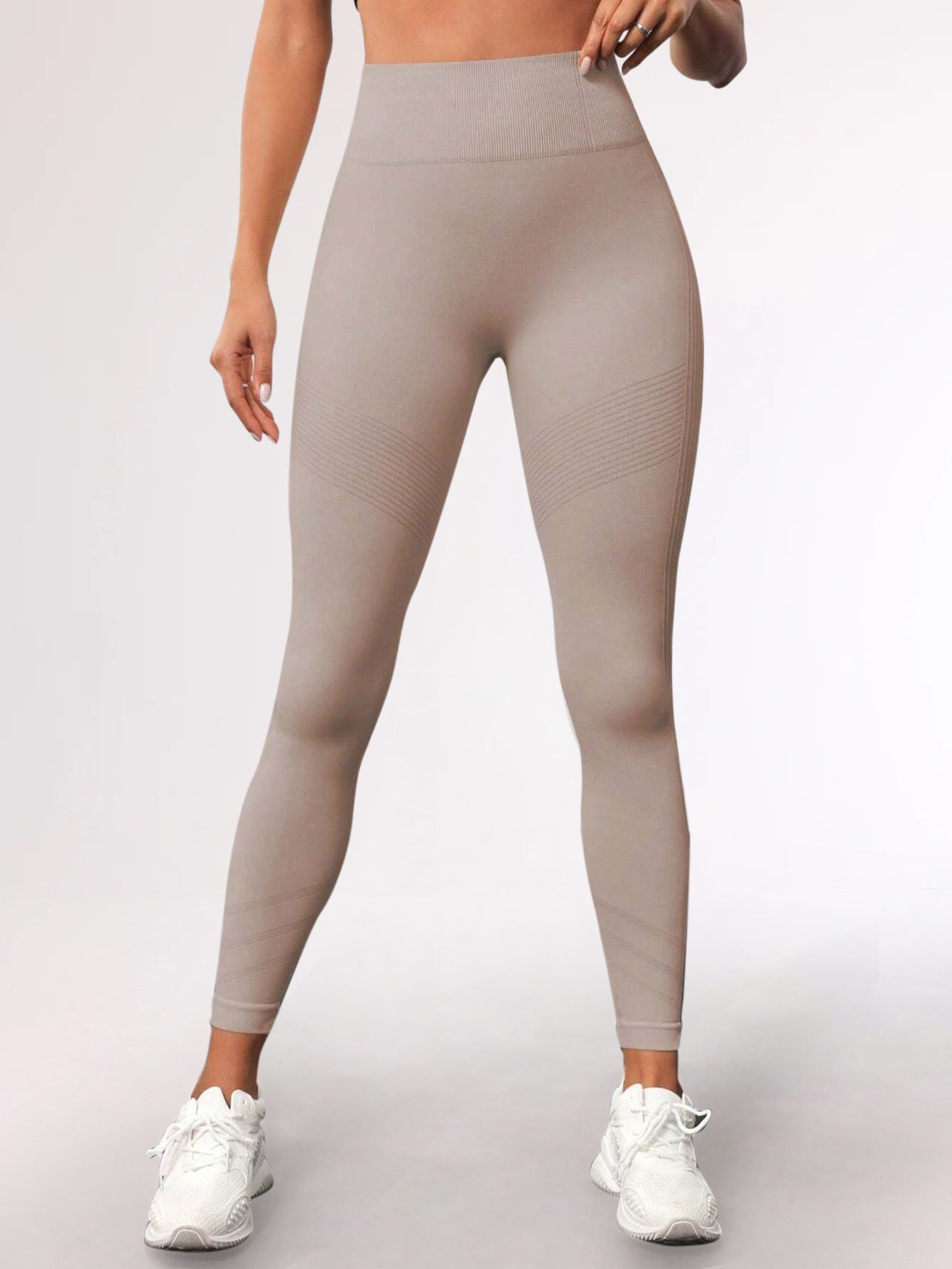 High Waist Tummy Control Side-Ribbed Butt-Lifting Leggings