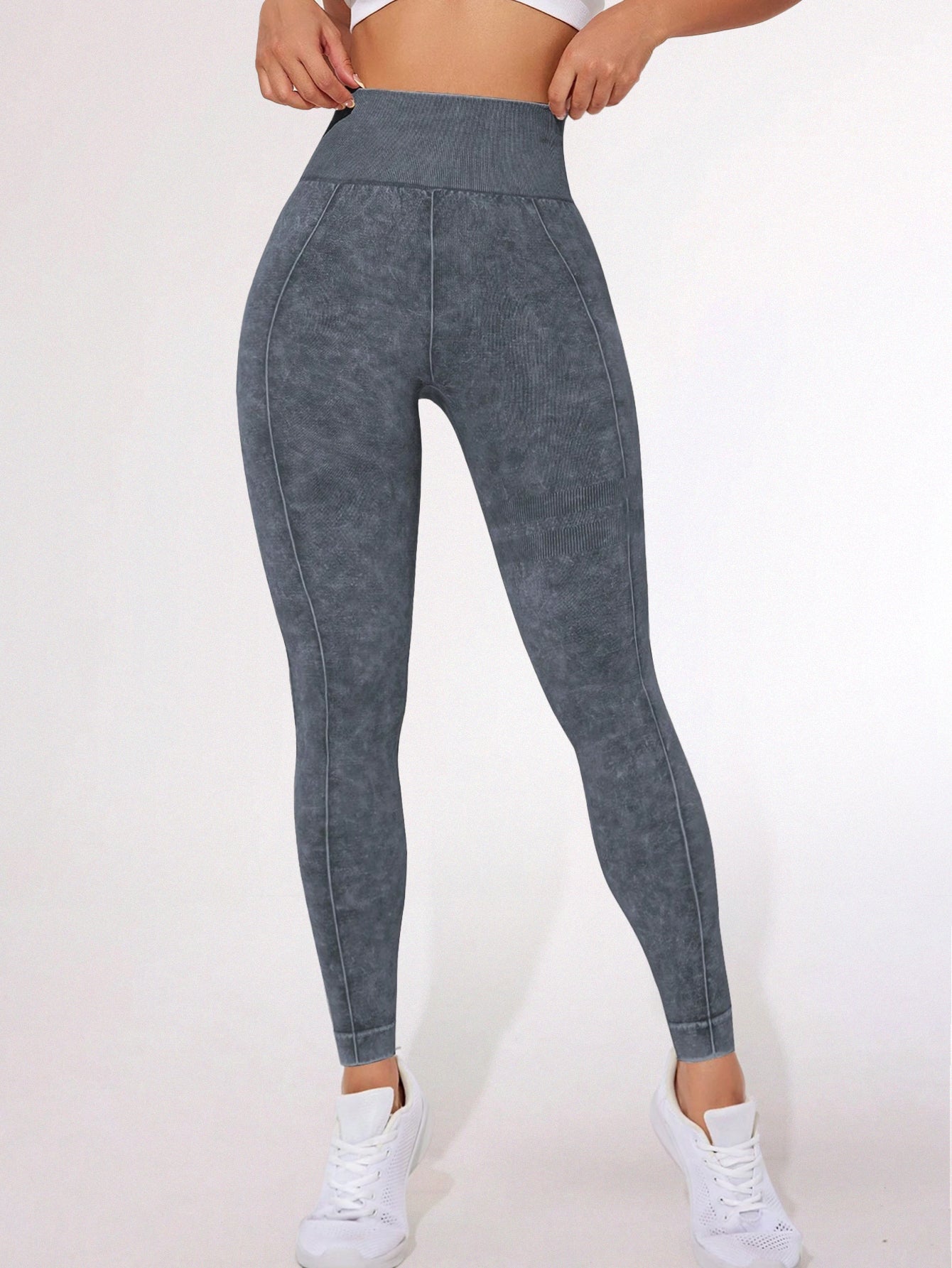 High Waist Acid Washed Seamless Leggings