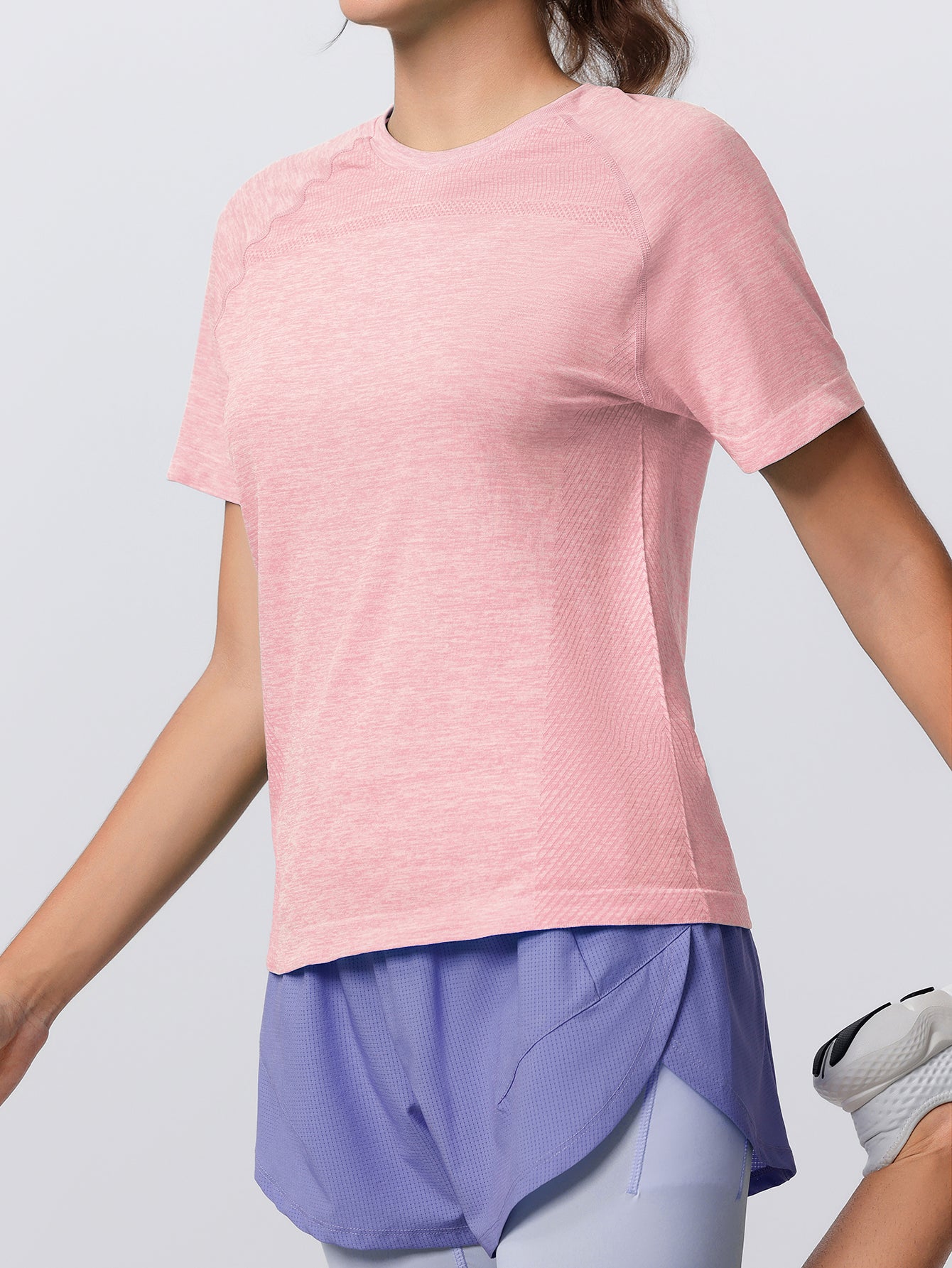 Soutien-gorge de sport sans coutures en tricot côtelé à dos nageur
