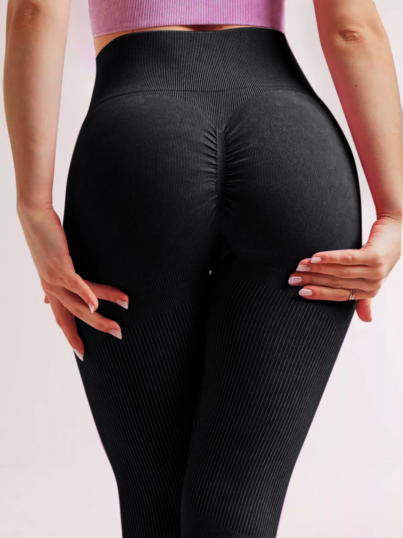 High Waist Butt-Lifting Rib-Knit Leggings