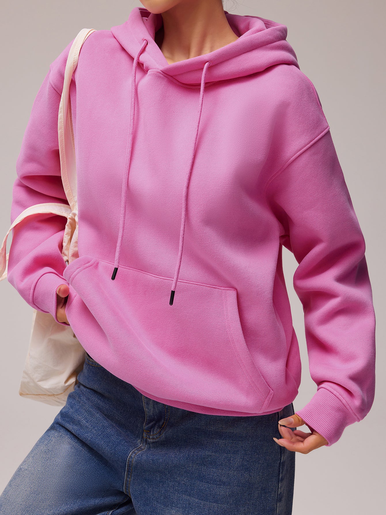 DIY Unisex Lined Pullover Drawstring  Kangaroo Pocket Hoodie