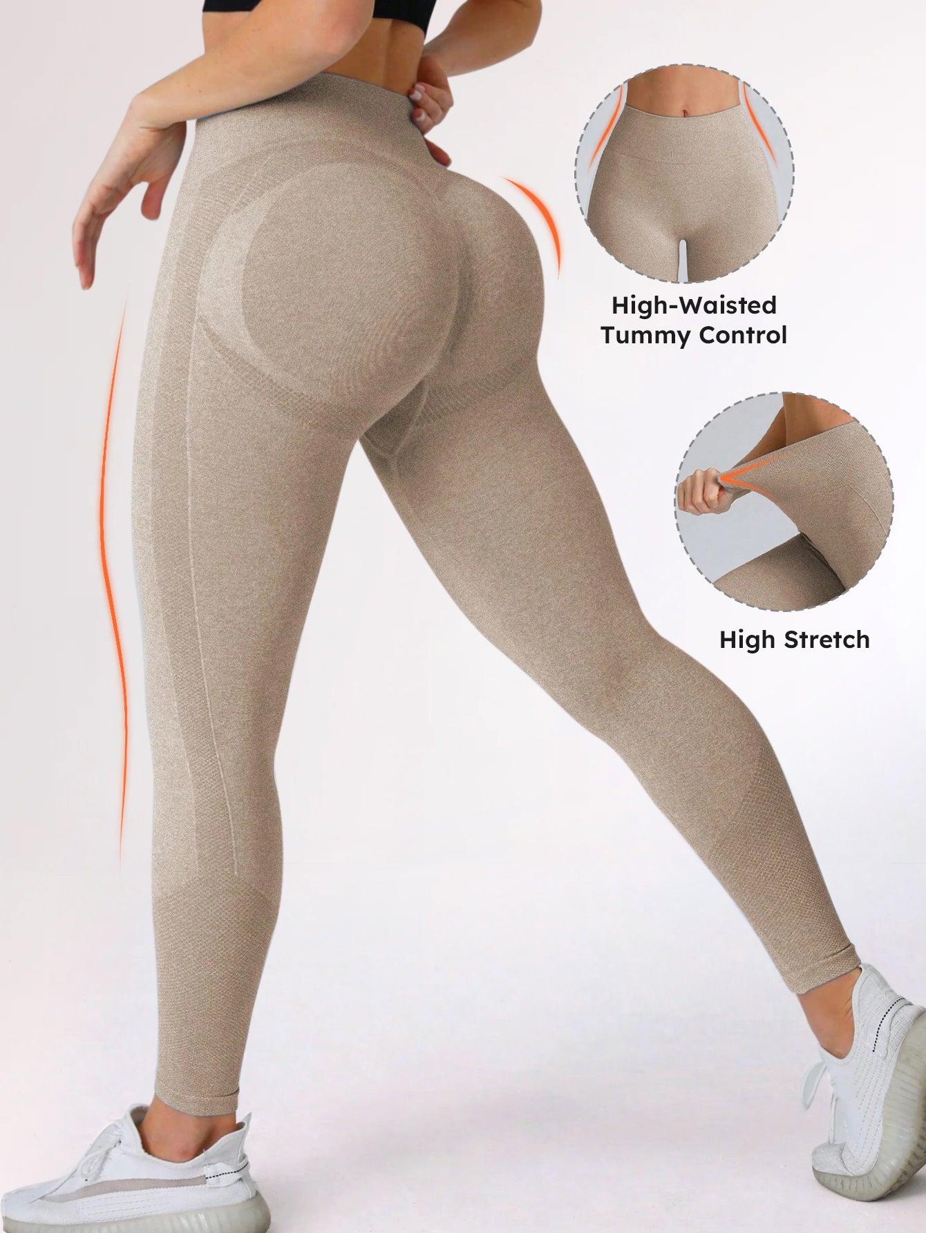 High Waist Side Contour Butt-Lifting Leggings