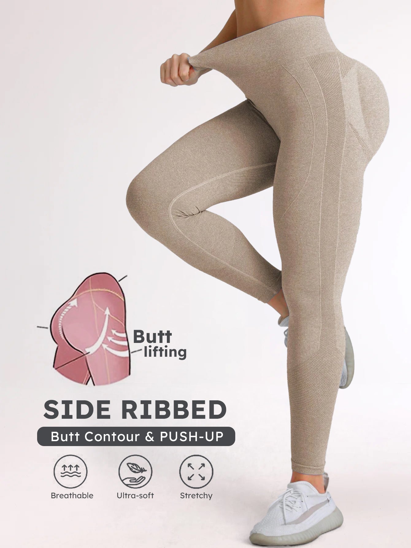 High Waist Side Contour Butt-Lifting Leggings