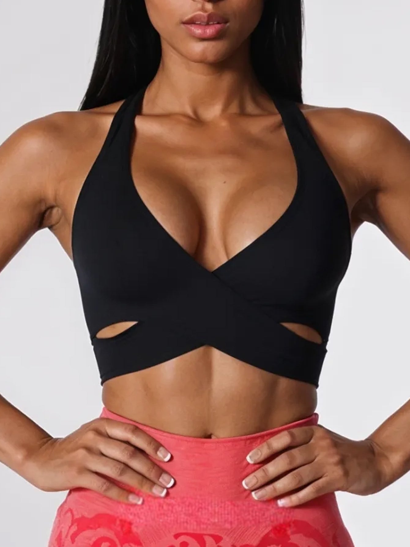 Cross Front Racerback Sports Bra