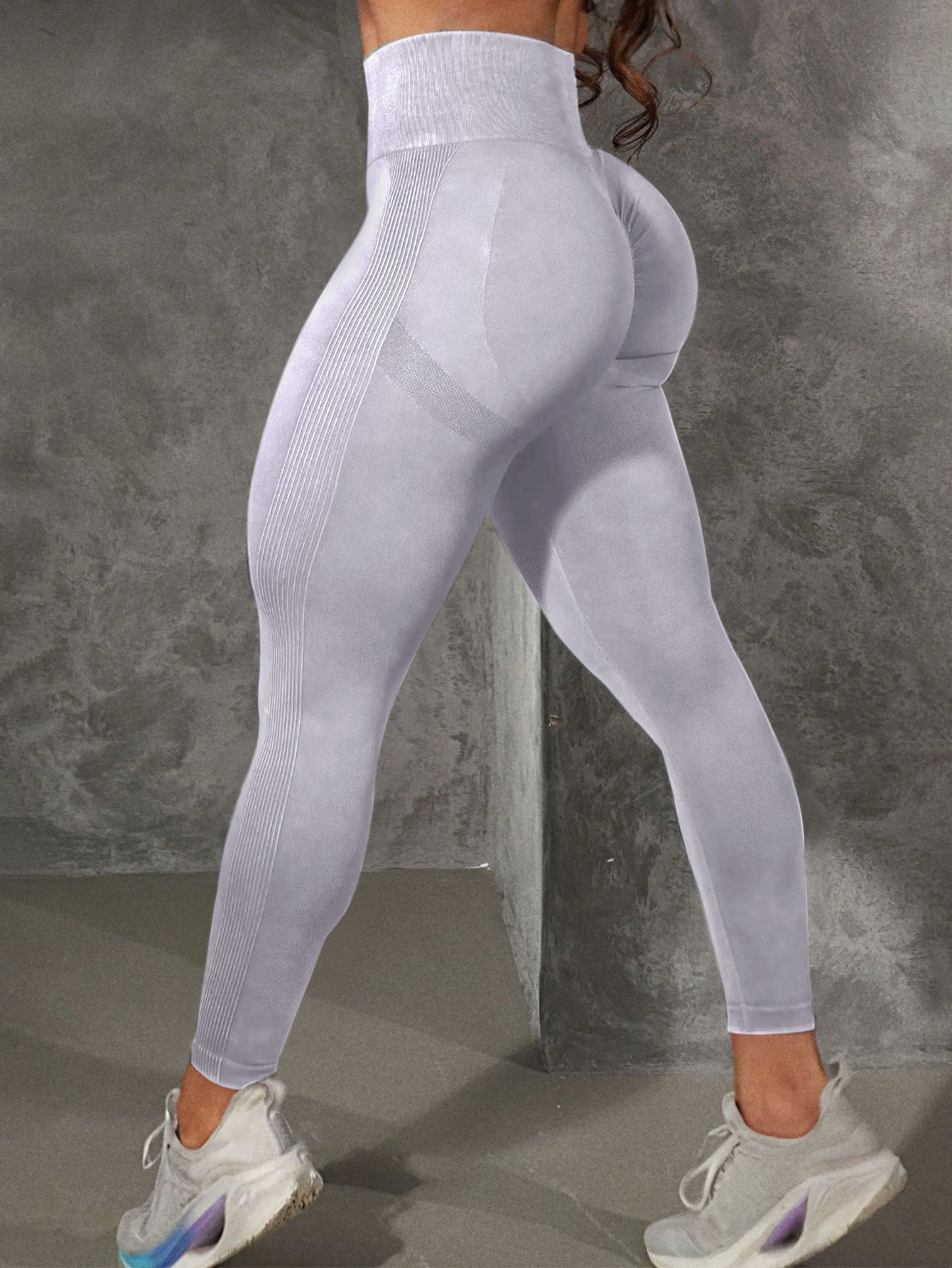 High Waist Side-Ribbed Smile Line Contour Leggings