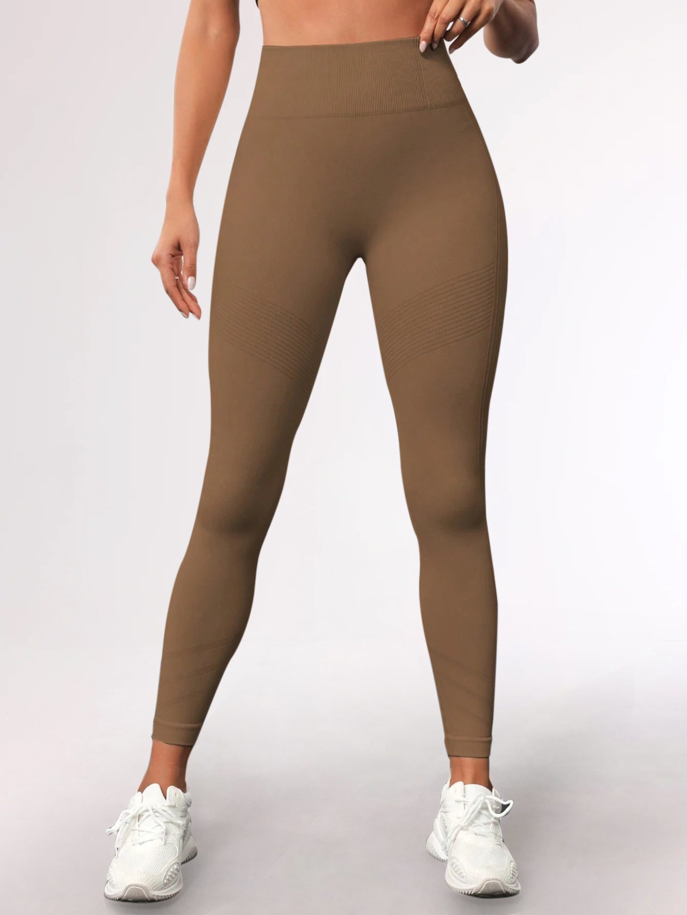 High Waist Tummy Control Side-Ribbed Butt-Lifting Leggings