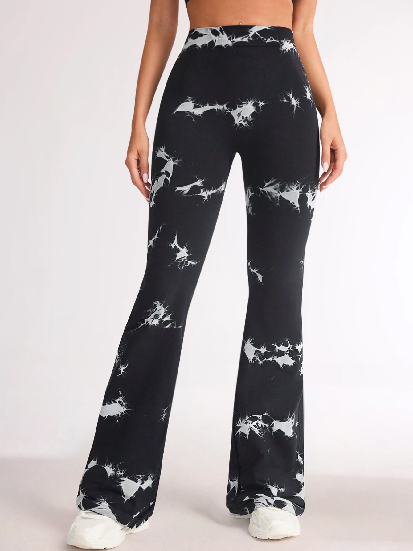 Tummy Control V-Back Tie-Dye Scrunch Flare Pants