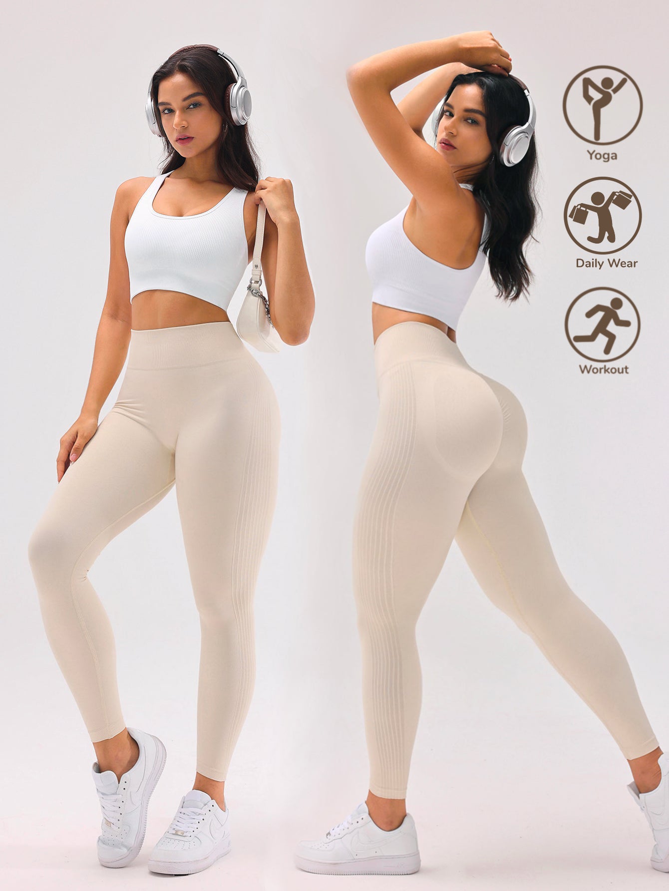 Scented Side-Ribbed Butt-Lifting Seamless Leggings