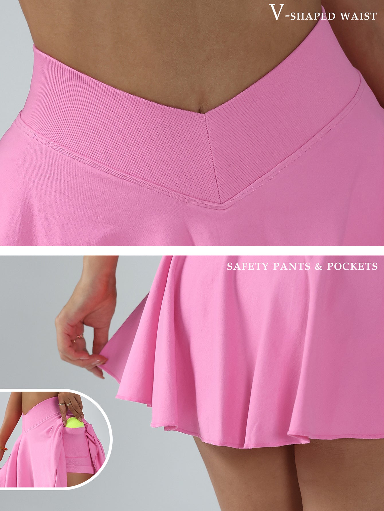 V-Waist Hidden Pocket Skort