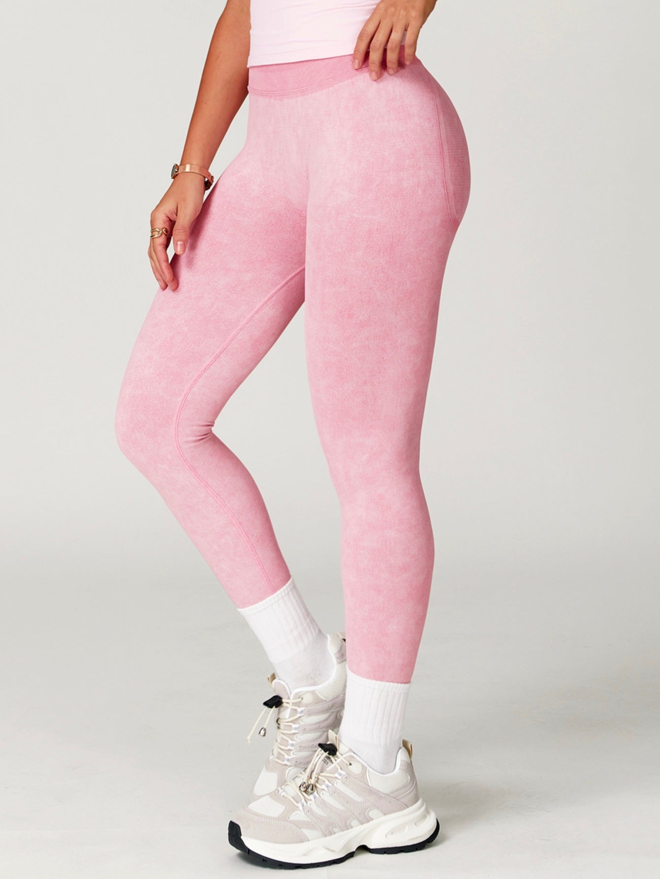 High Waist Acid Wash Butt-Lifting Seamless Leggings