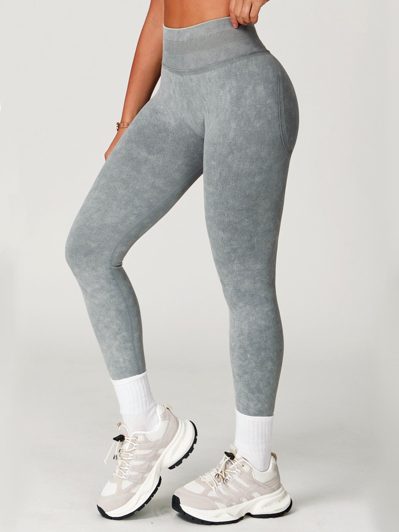 High Waist Acid Wash Butt-Lifting Seamless Leggings