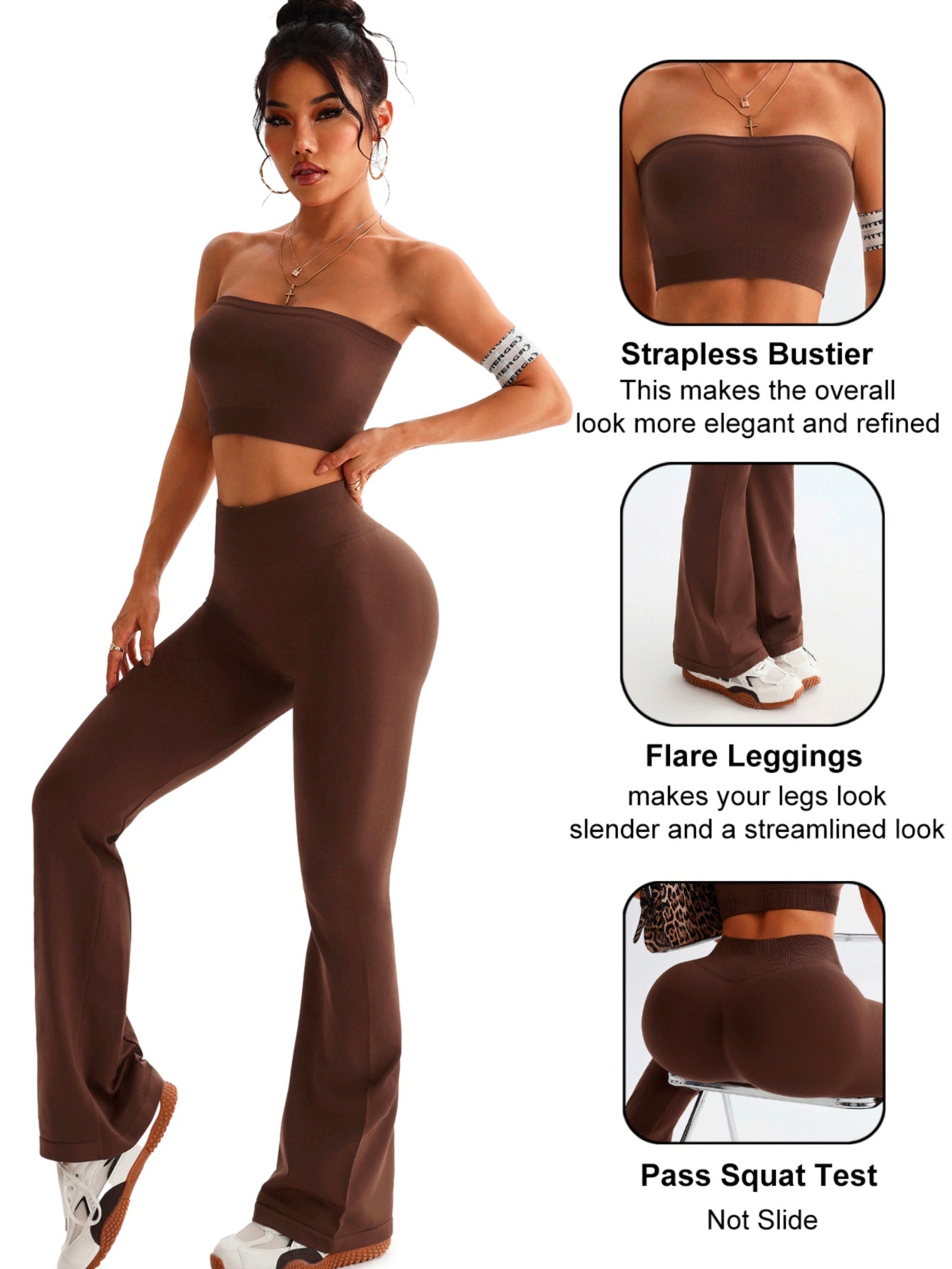 Leggings sin costuras de punto acanalado perfumado