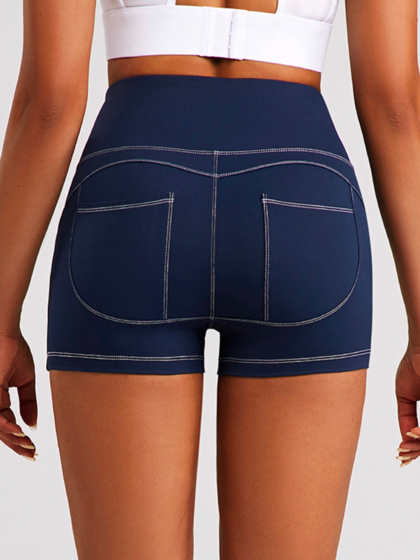 Denim-Look Butt-Lifting Pocket Shorts