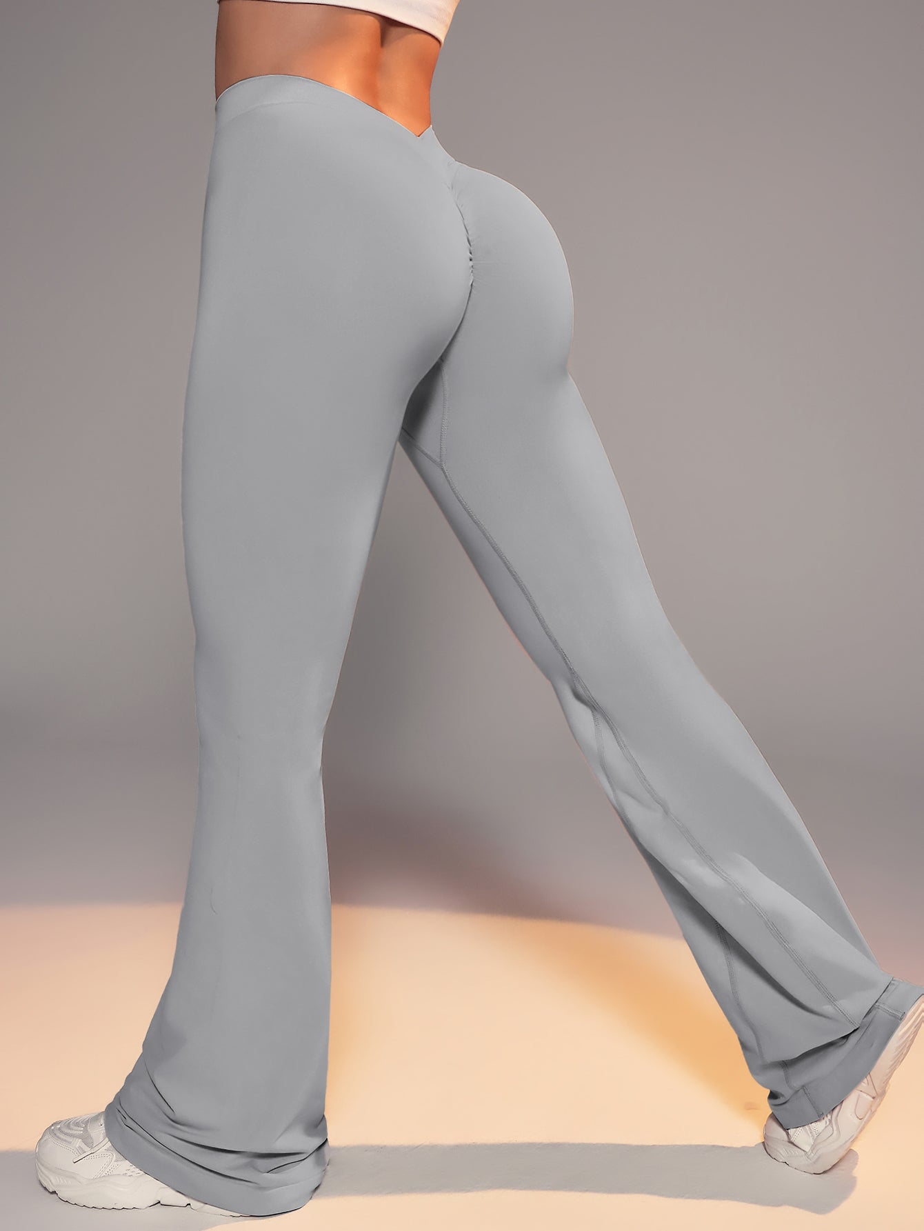 Women's V-Back Butt-Lifting Seamless Flare Pants