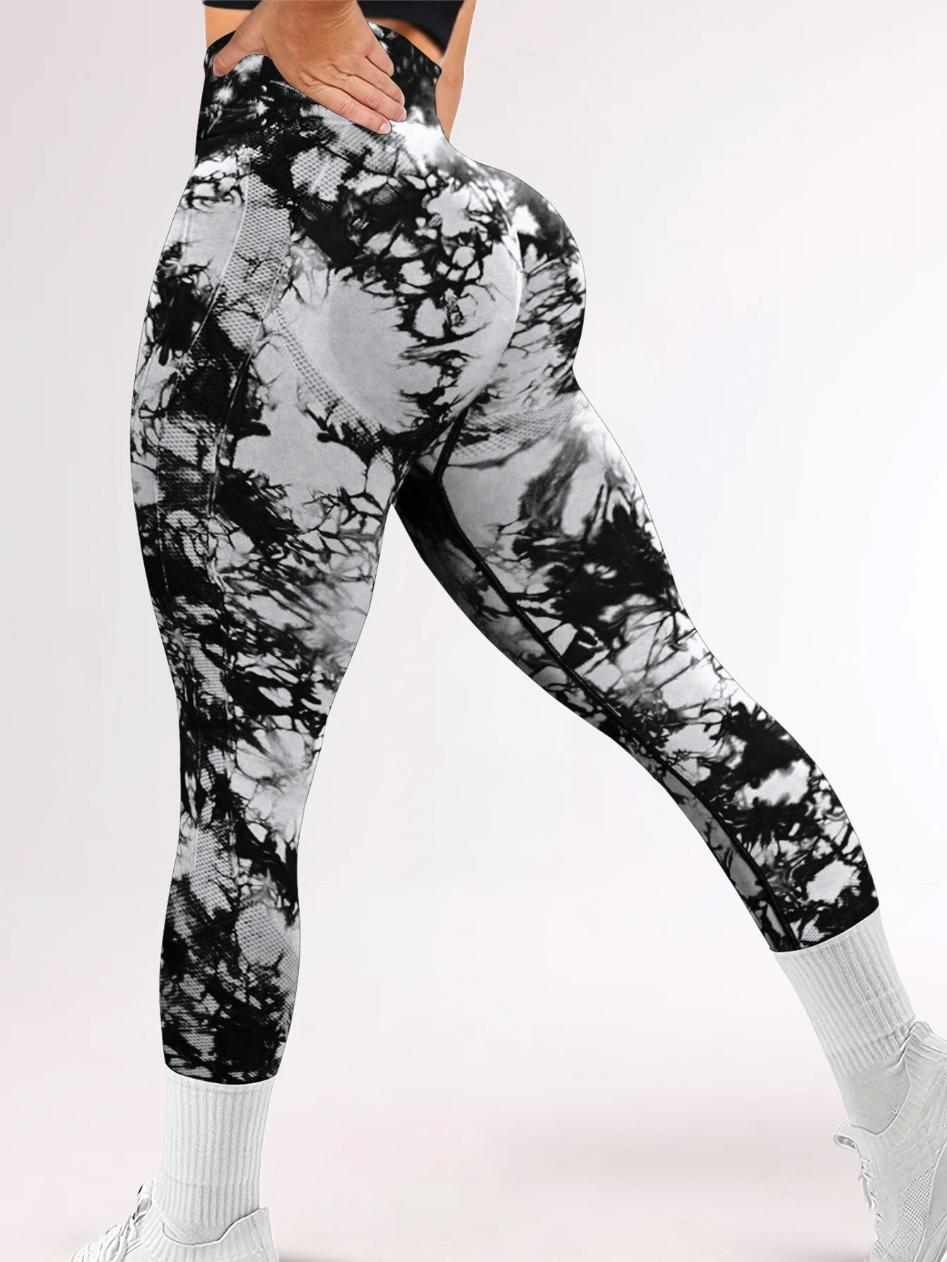 3-Piece High Waist Tie-Dye Butt-Lifting Seamless Legging Set