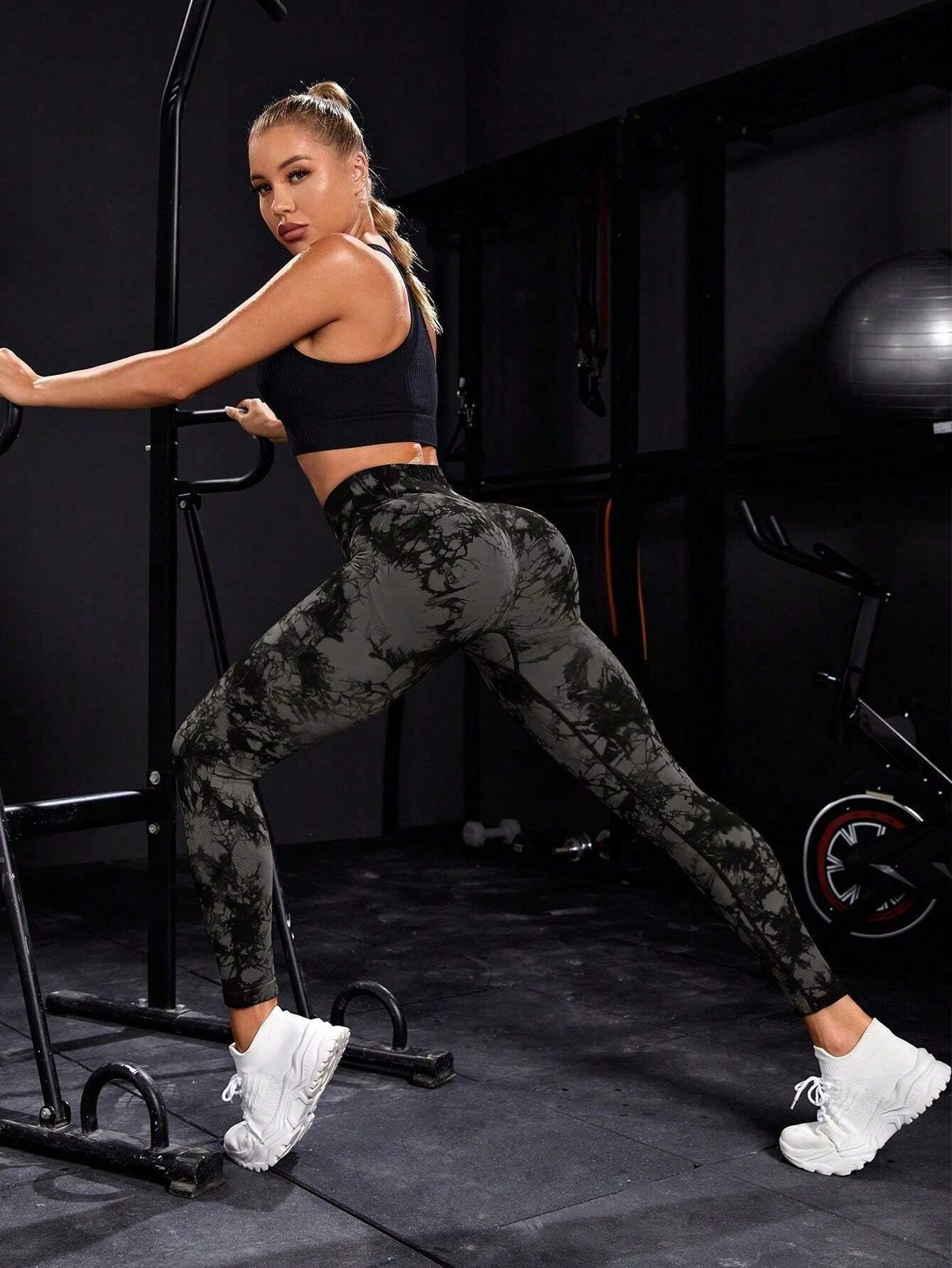 3-Piece High Waist Tie-Dye Butt-Lifting Seamless Legging Set