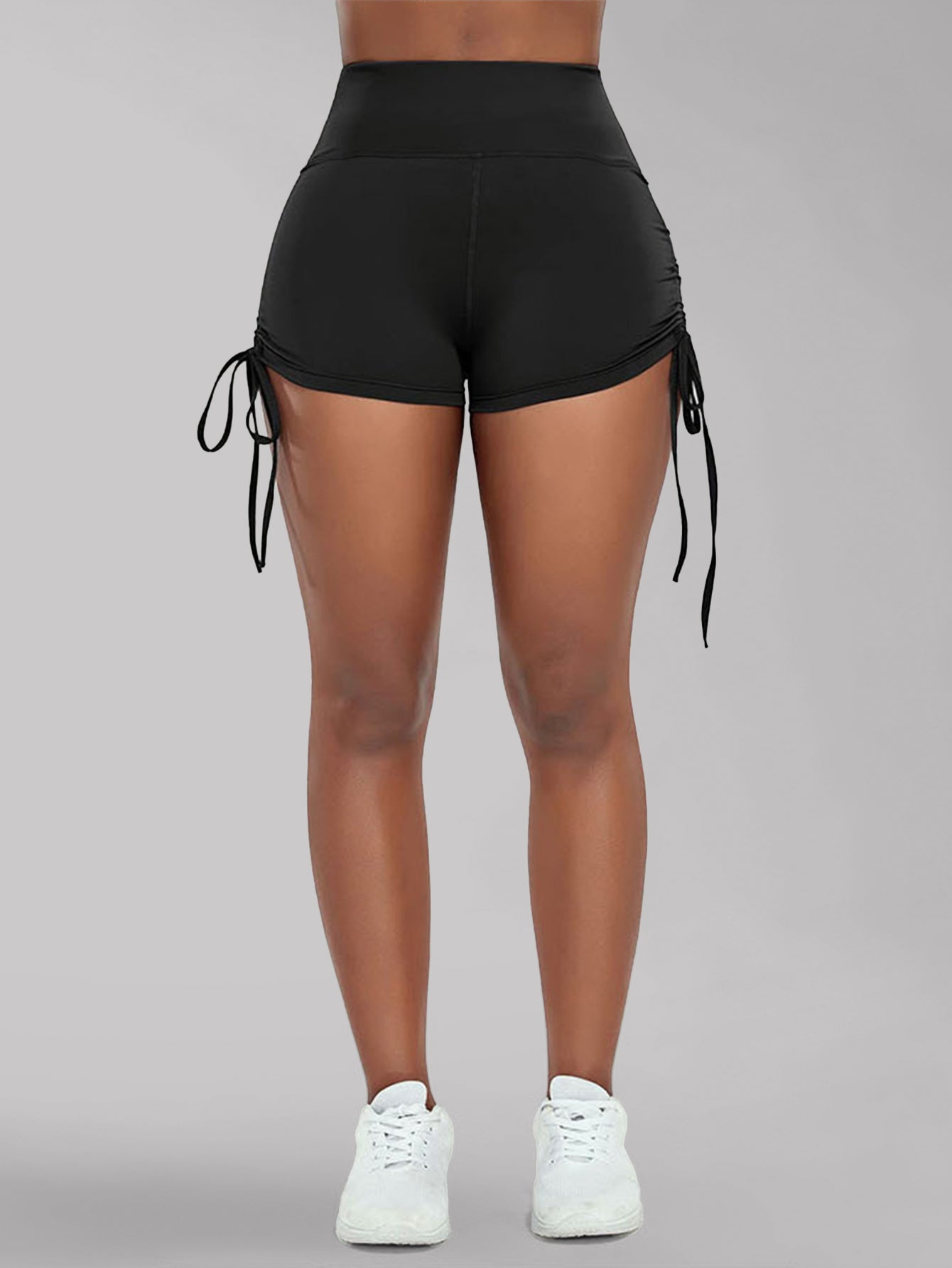 High Waist Side Drawstring Scrunch Butt Shorts