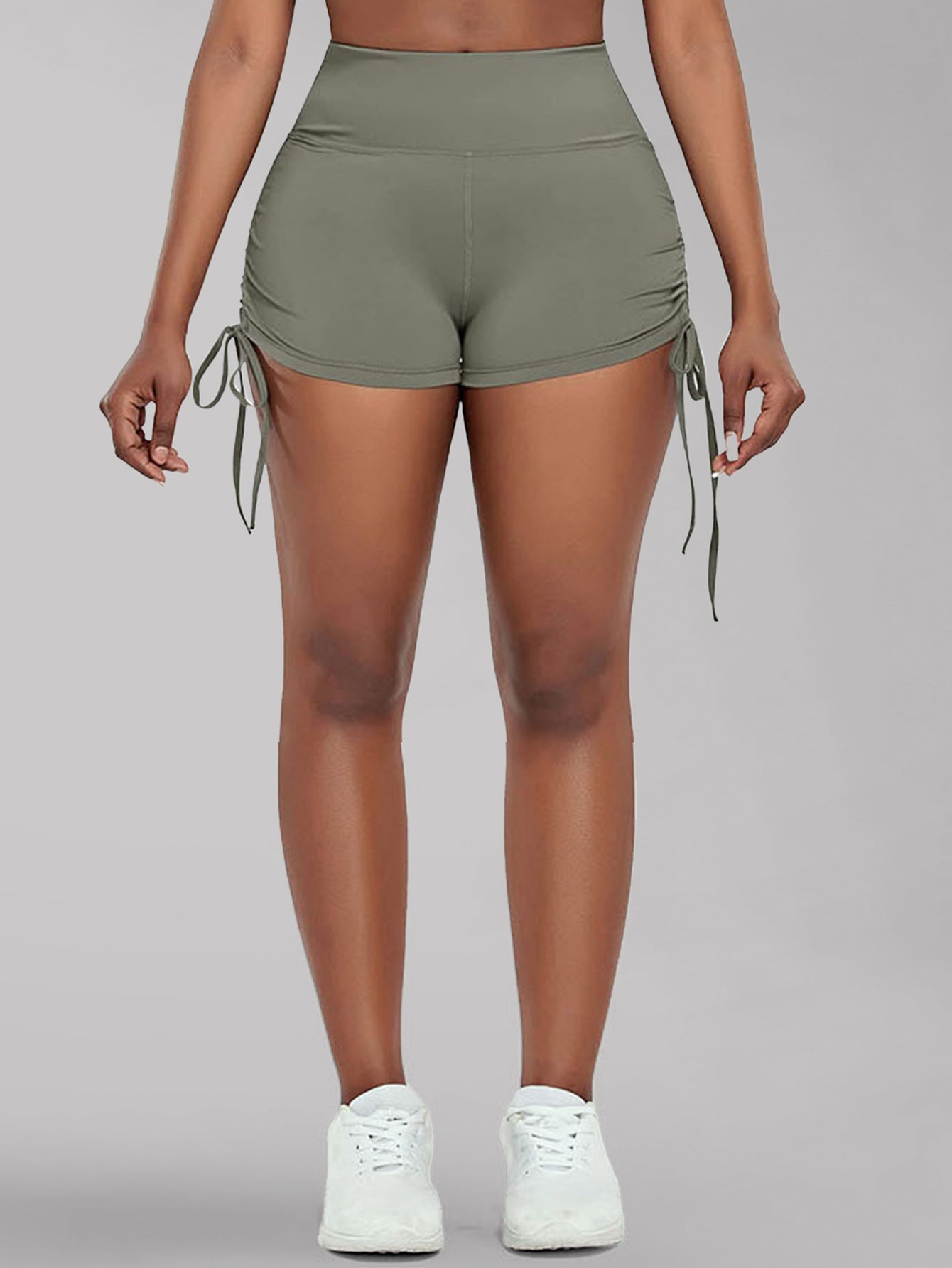 High Waist Side Drawstring Scrunch Butt Shorts