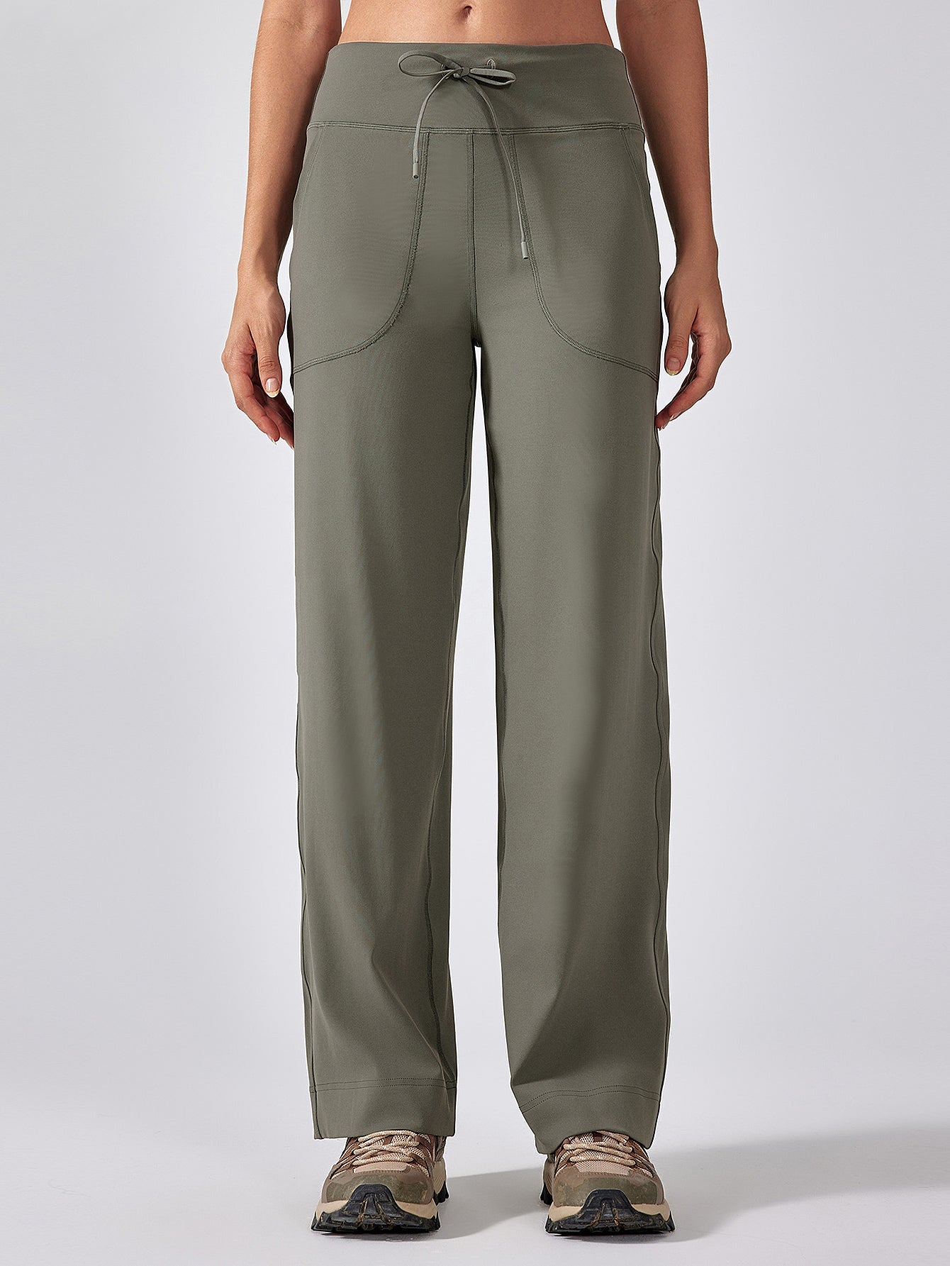 Pantalones acampanados con cintura en V perfumados